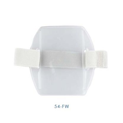 Vertical Arm Band ID Badge Holder - White Strap, 2 5/8" x 4 1/4"<br><h3> 54-FW (10-Day)