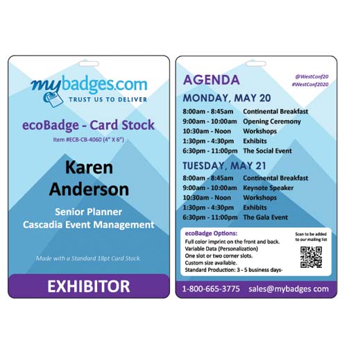 ecoBadge - Card Stock, 4 x 6 - MyBadges Canada