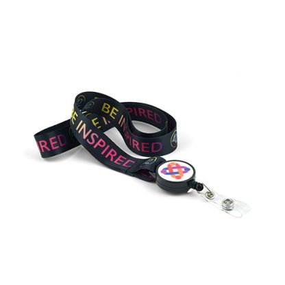 MyBadges Pro Lanyards w/ Badge Reel - Full Colour Imprint - Image 2