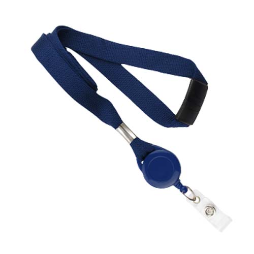 Navy Blue Badge Reel and Breakaway Lanyard Combo, Packaged and Sold Individually by Specialist ID