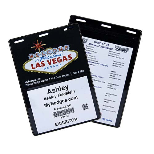 Deluxe Printed Conference Badge Full Color Imprint MyBadges USA