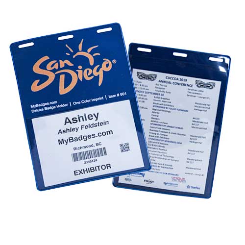 Deluxe Printed Conference Badge One Color Imprint MyBadges USA