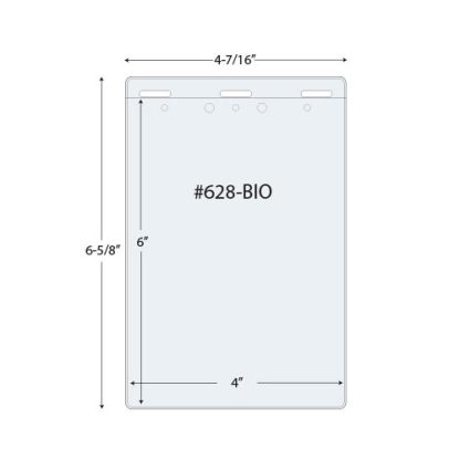 4" x 6" Biodegradable Vertical Badge Holder - 3 Slots - Image 2